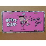 Betty Boop Metal License Plate Party Girl 1 Design